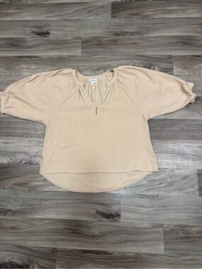 Apiece Apart Half Sleeve V-Neck Blouse 100% Cotton Gauze Blouse Size Small